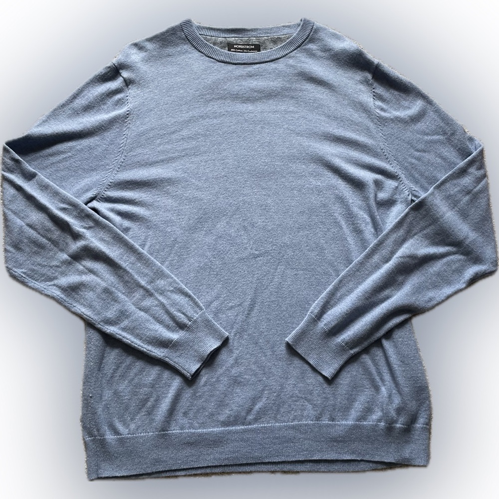 Nordstrom Cotton/Cashmere light Blue Sweater Size L